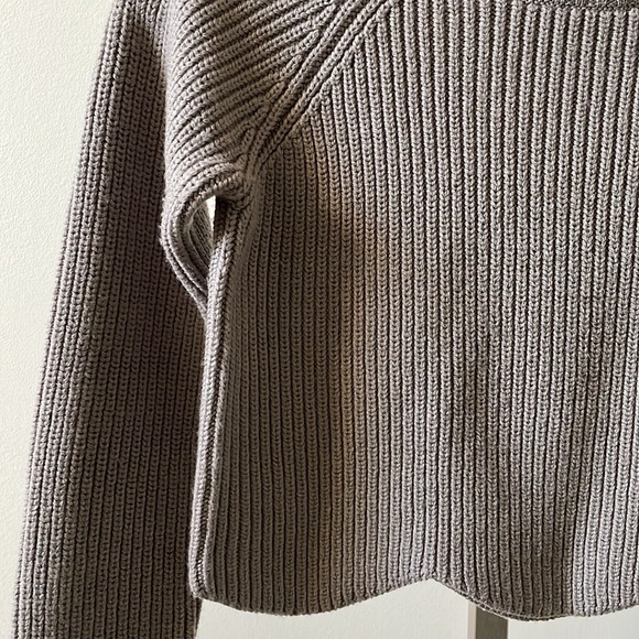 Wilfred Sardou crop scallop sweater dusty taupe sz XS - Picture 4 of 6